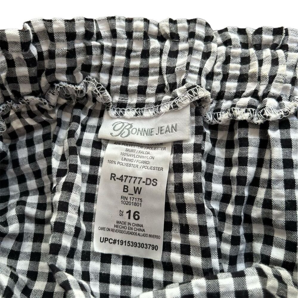Bonnie Jean Girls Checkered Tulle Skirt Dress Size 16 Off Shoulder Party Dress - Picture 9 of 9